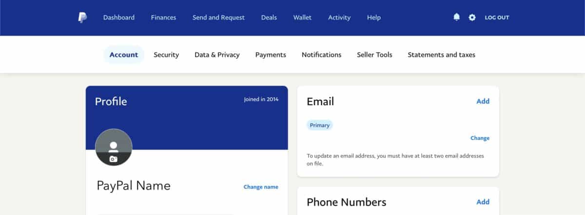 Change PayPal username