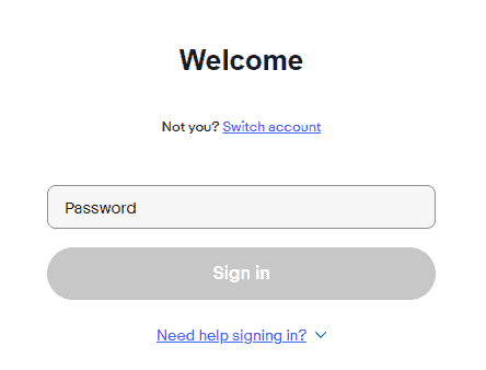 Sign In on eBay