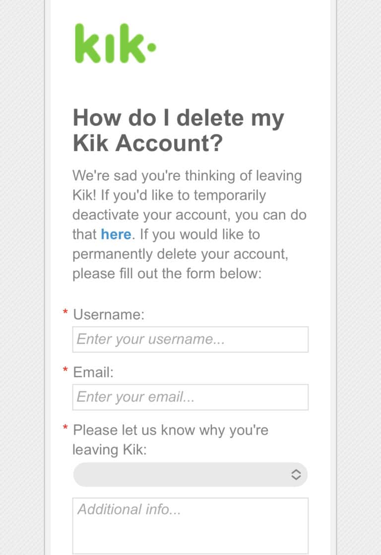 How to Delete Kik Account Permanently 