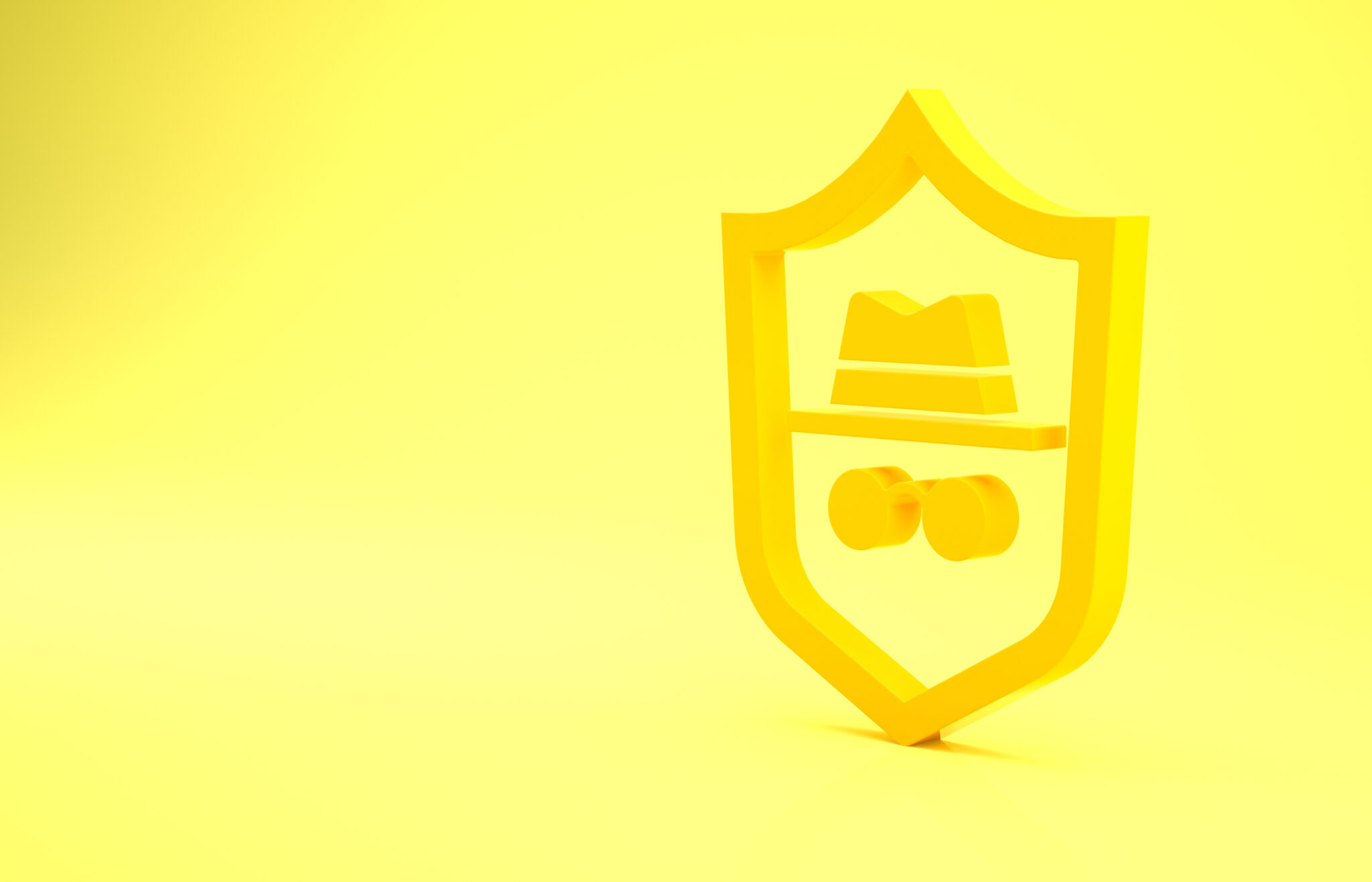 Yellow,Incognito,Mode,Icon,Isolated,On,Yellow,Background.,Minimalism,Concept.