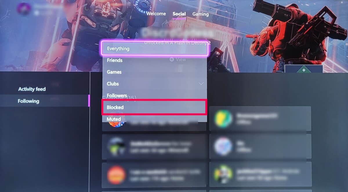 how to unblock someone on xbox