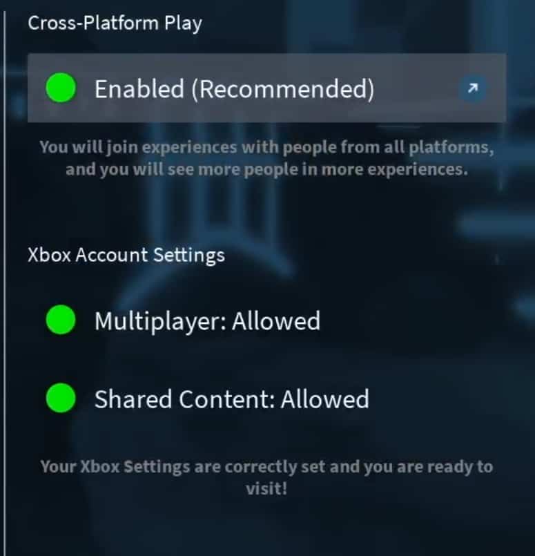 Toggle the button for Cross-Platform Play under your account settings.