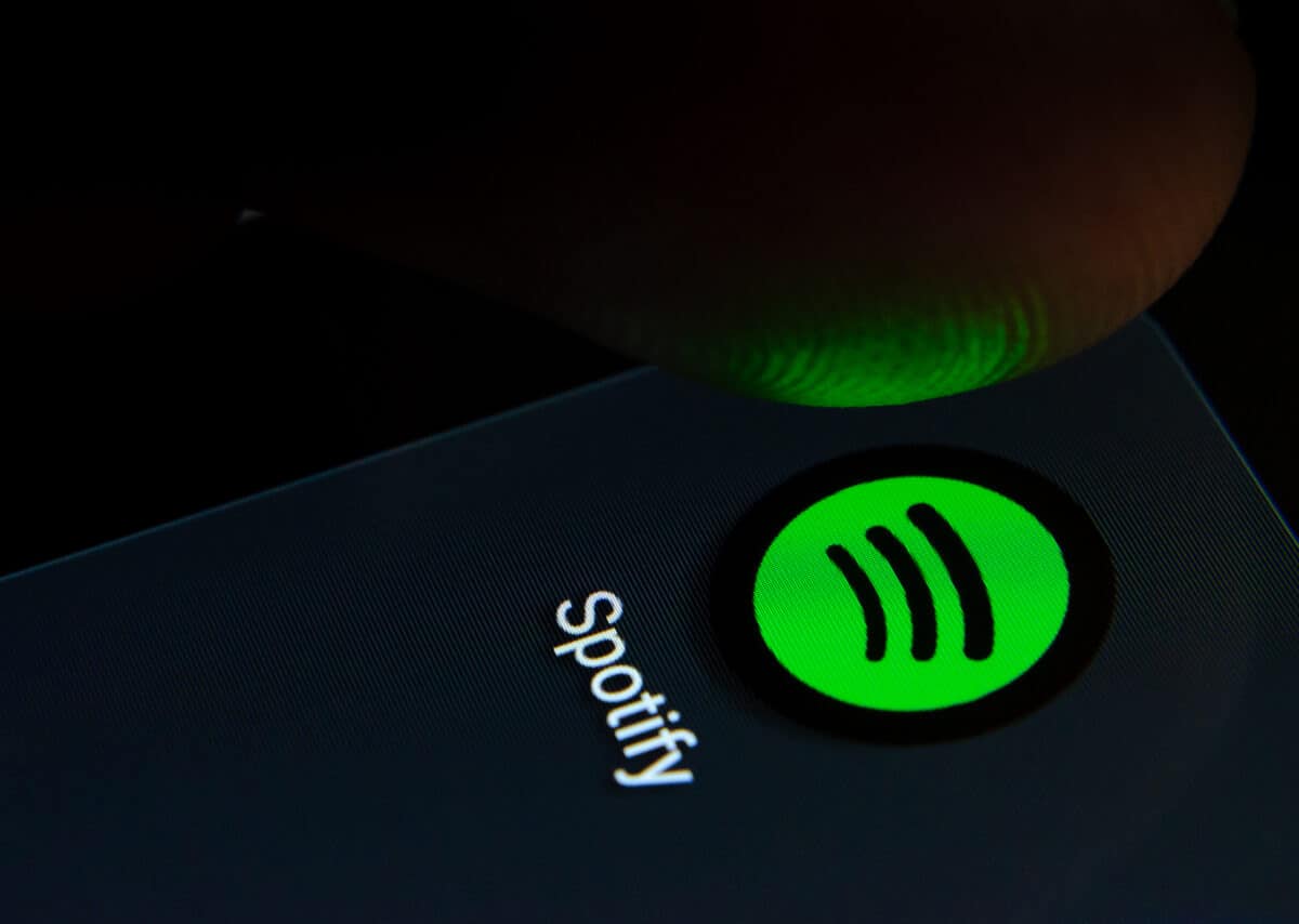 spotify icon on dark smartphone screen