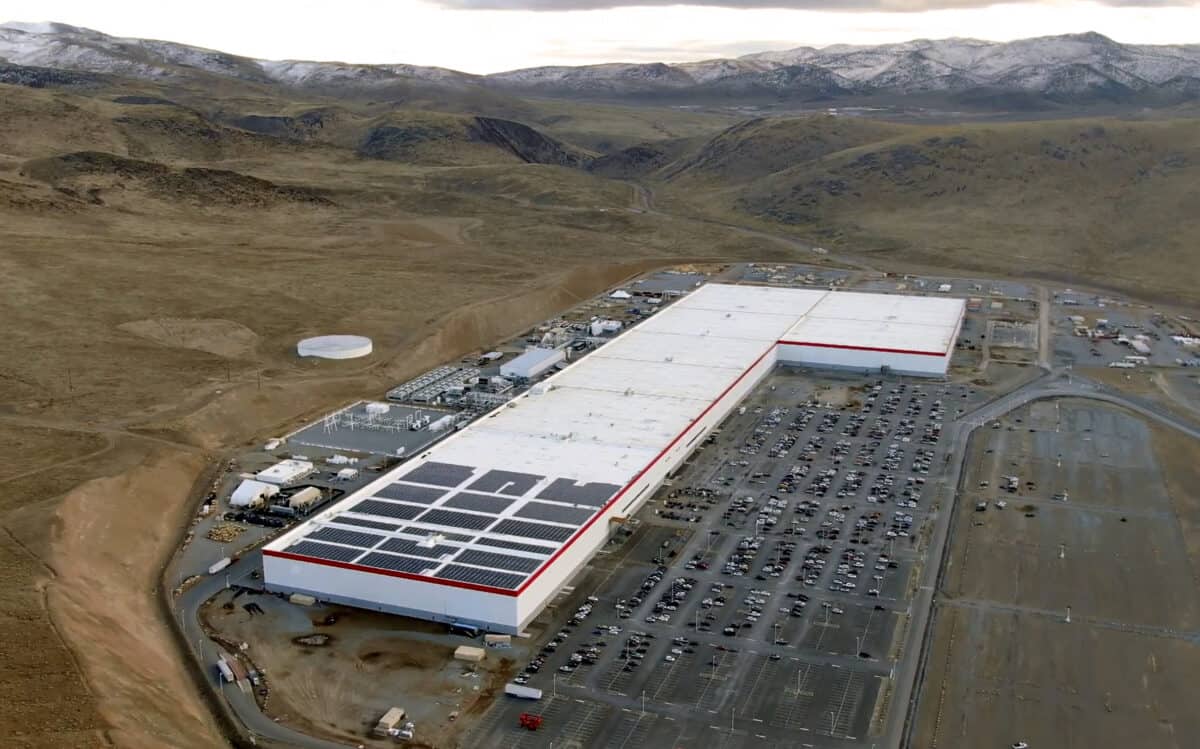 aerial view of Gigafactory