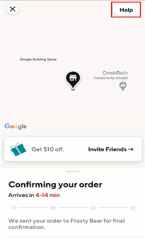 Cancel DoorDash order