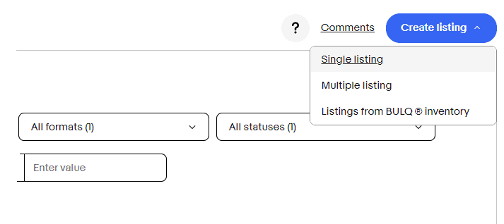 Step 1 - Start a listing