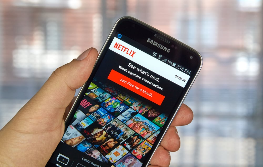 closeup of Netflix signup page